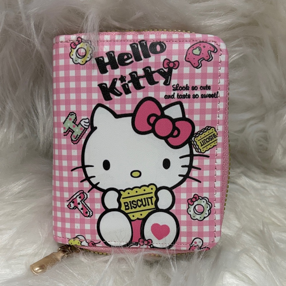 Hello Kitty Pink Checkered Kids Wallet